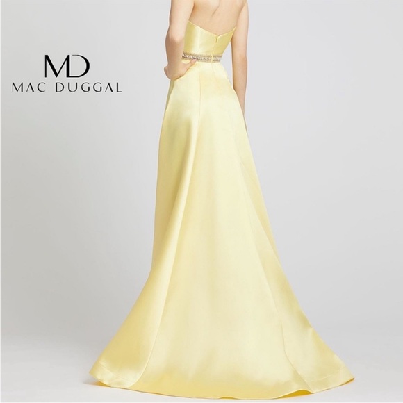 Mac Duggal Flash Yellow Strapless Embellished Gown - Picture 2 of 14